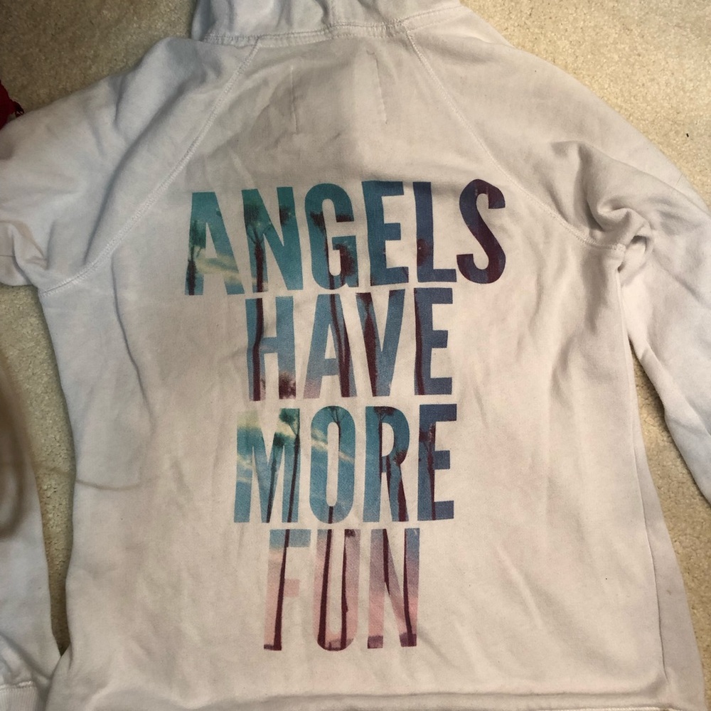 Victoria’s Secret Pink zip up white hoodie